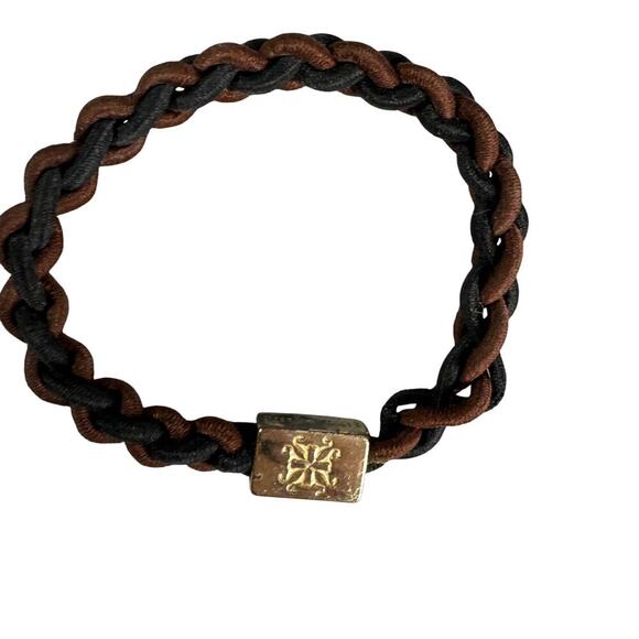 Lot of 3 Rustic Cuff Bracelets Leather Orange White Brown - Picture 8 of 9